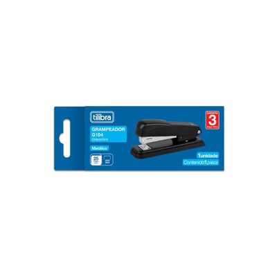 Grampeador Metálico de Mesa 25 Folhas Preto - Tilibra
