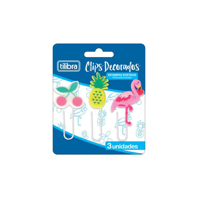 Clips Decorados 3 Unidades - Tilibra