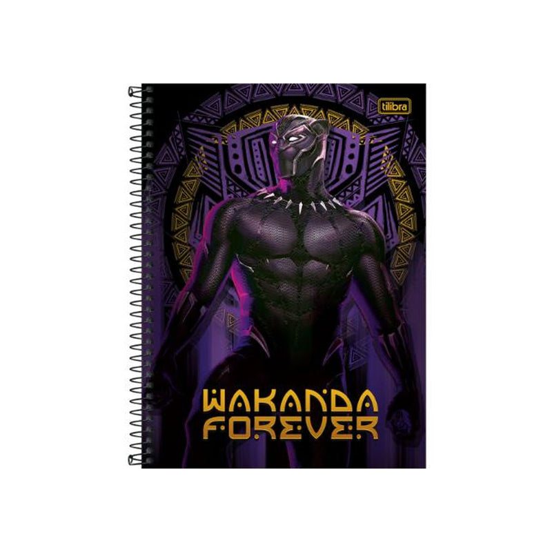 Caderno Espiral Pantera Negra 10 Matérias 160 Folhas - Tilibra
