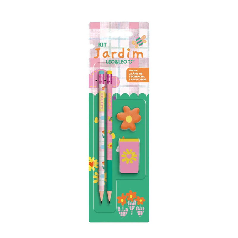 Kit Escolar  HB Lápis  Jardim - Leo & Leo