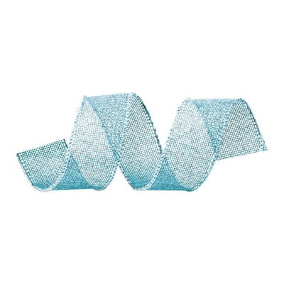 Fita Decorativa De Natal Juta Lisa Azul Teal 6.3cm 9,14mt - Cromus