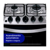 Fogão Brastemp 4 Bocas Automático Mesa em Aço Inox Forno 61L  - Branco - Bivolt