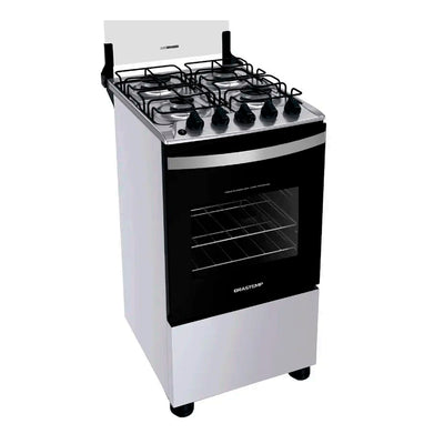 Fogão Brastemp 4 Bocas Automático Mesa em Aço Inox Forno 61L - Branco - Bivolt