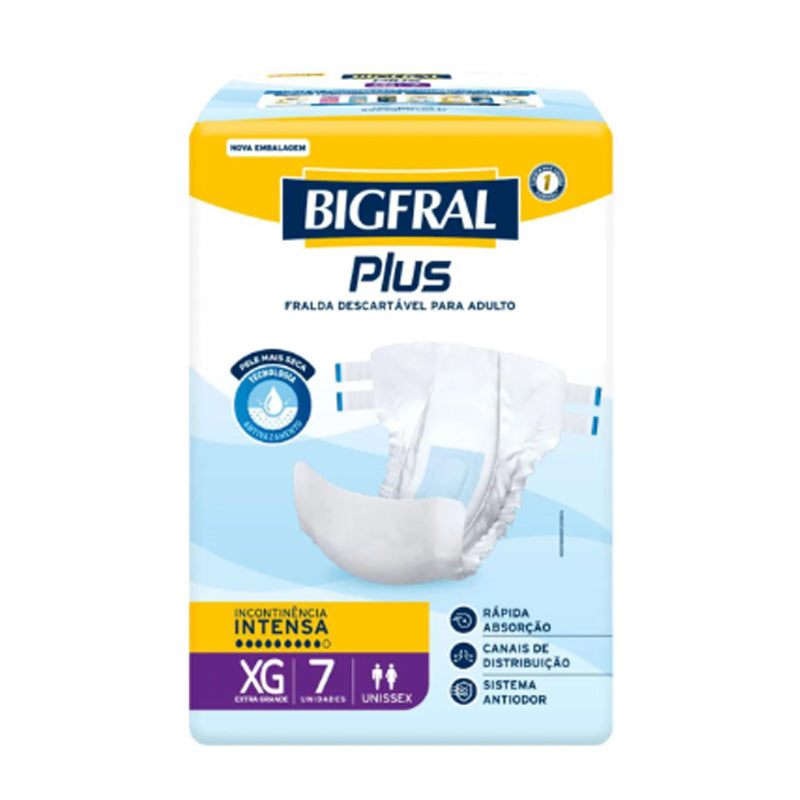 Fralda Geriátrica Plus Bigfral Tamanho XG 7 Unidades
