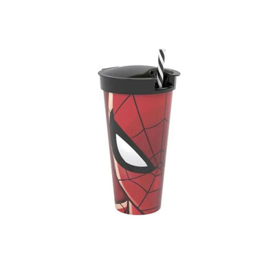 Copo 2 em 1 com Canudo Homem Aranha 540ml - Plasútil