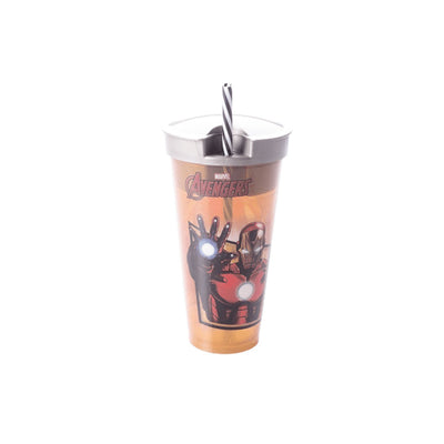 Copo 2 em 1 com Canudo Homem de Ferro 540ml - Plasútil