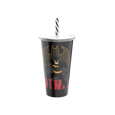 Copo com Canudo  Batman 700ml - Plasútil