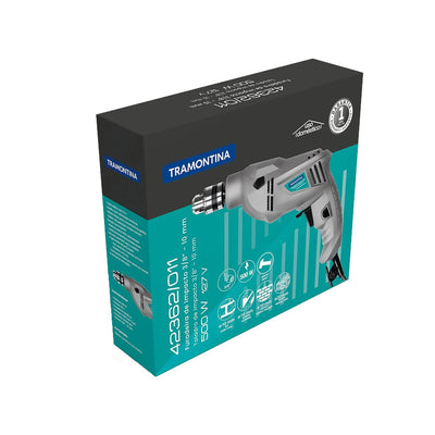 Furadeira de Impacto Tramontina 500 W 127 V 3/8"" com Sistema de Reversão de Rotação