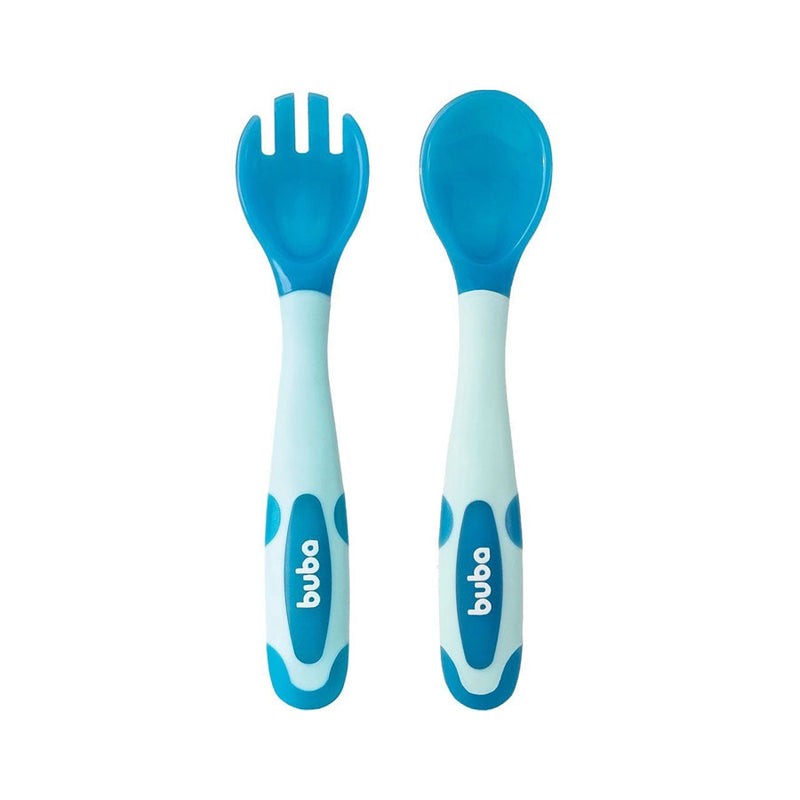 Kit talher flexível e termossensível Azul - buba