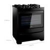 Fogão Consul 5 Bocas Automático Mesa de Vidro Dupla Chama - Preto
