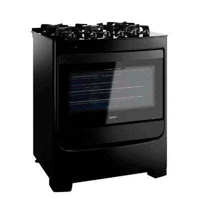 Fogão Consul 5 Bocas Automático Mesa de Vidro Dupla Chama - Preto