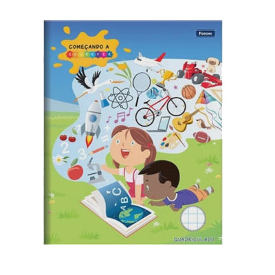 Caderno Quadriculado Foroni 40 Folhas - Começando a Escrever