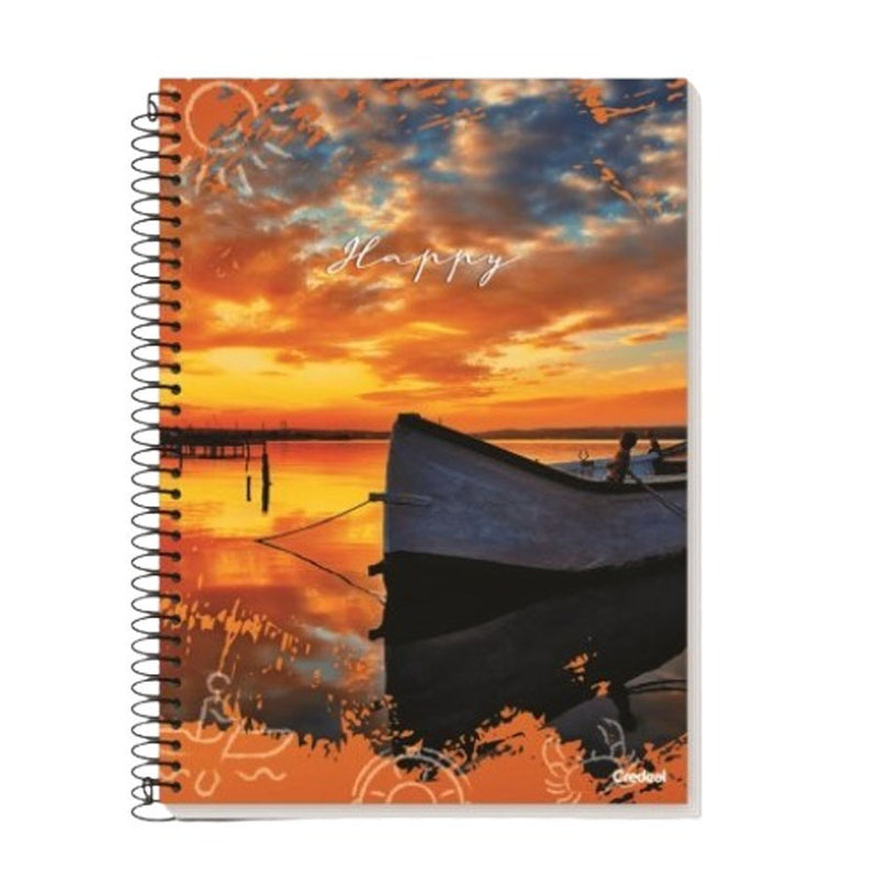 Caderno Universitário 20 matérias Capa Dura Happy Adventure 280 Folhas Credeal
