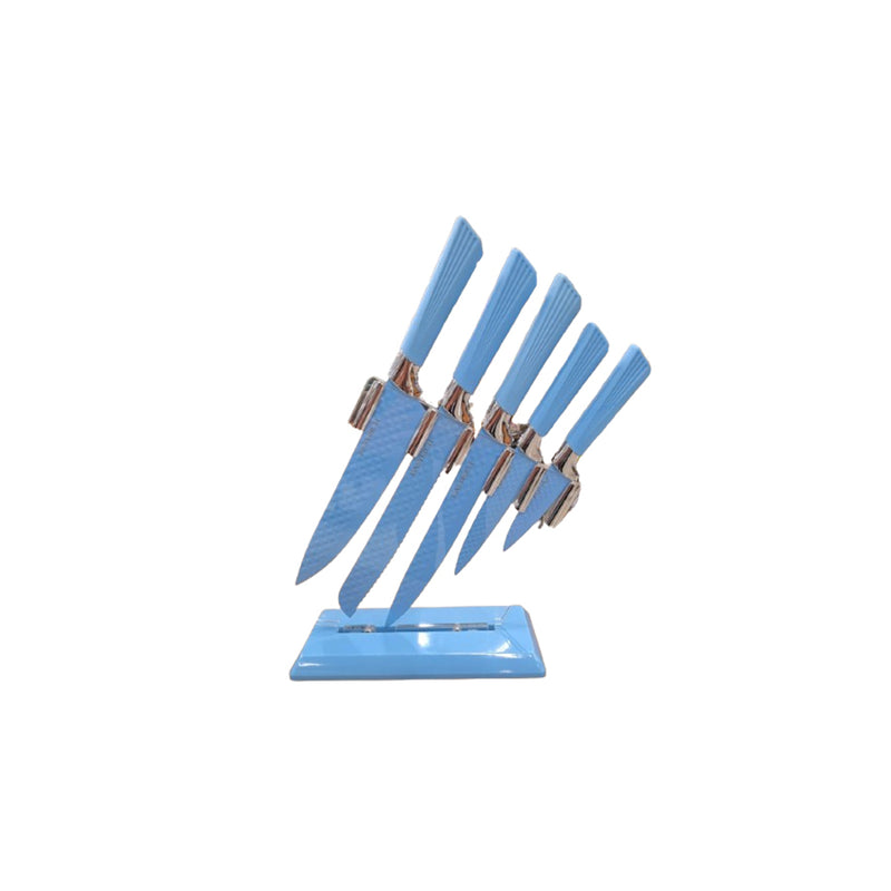 Jogo De Facas Azul 6Peças Easyrich Inox