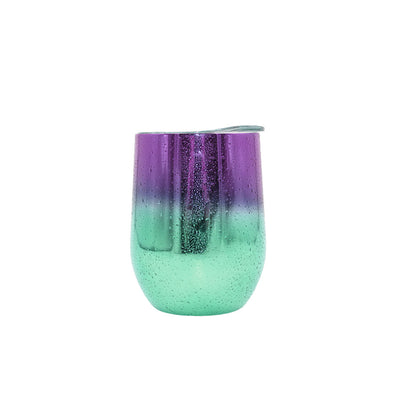 Caneca Térmica 300ml de Aço Degradê Lilás e Verde
