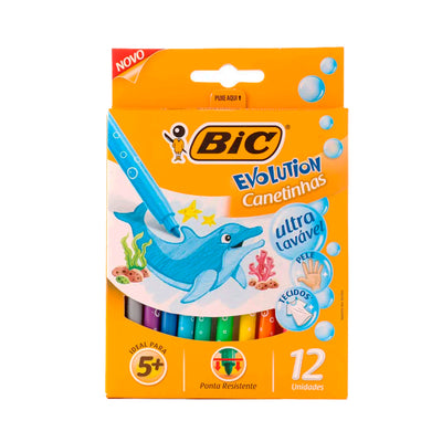 Canetinha Bic Evolution Hidrográfica 12Unidades