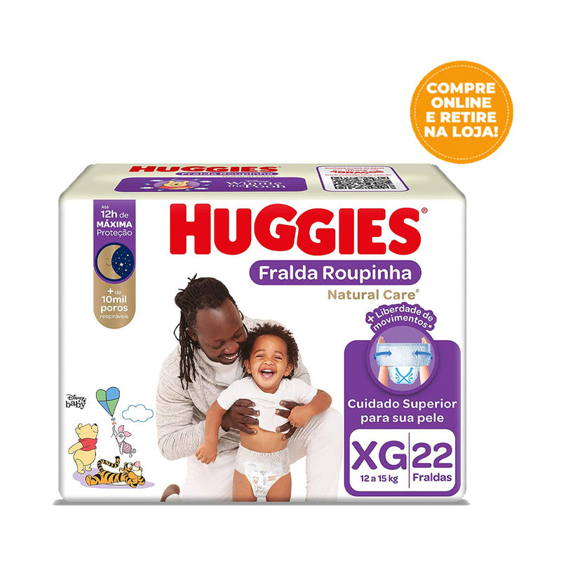 Fralda Huggies Natural Care Roupinha XG Com 22 unidades