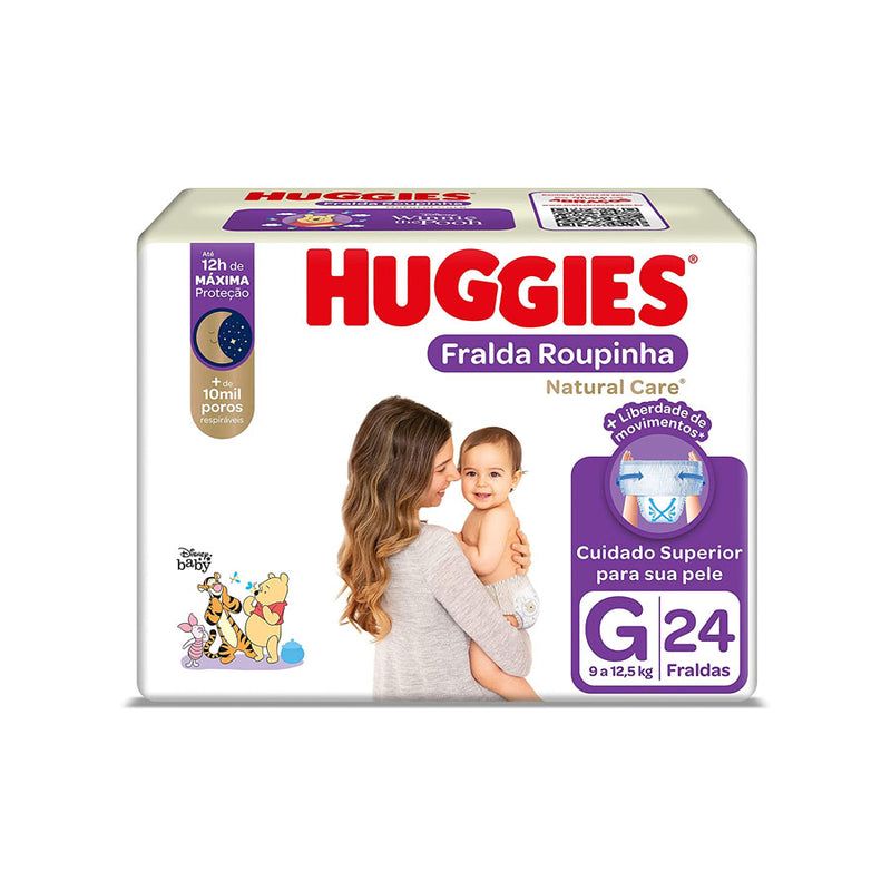 Fralda Huggies Roupinha Natural Care G 24 unidades