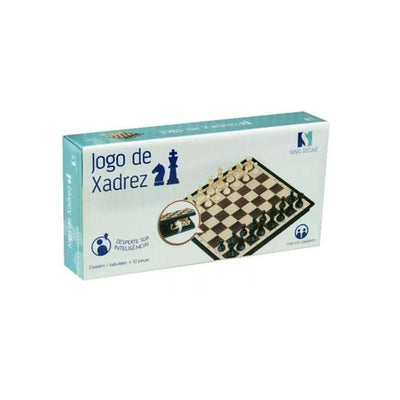 Jogo de Xadrez Pocket Tabuleiro Dobrável 32 peças - Novo Século