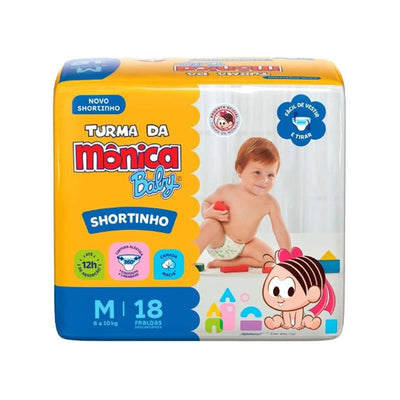 Fralda Turma Da Monica Baby Shortinho M Com 18 Unidades
