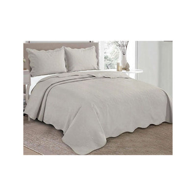 Jogo de Cama King 3 Peças  260xm x 280cm Bege Concreto