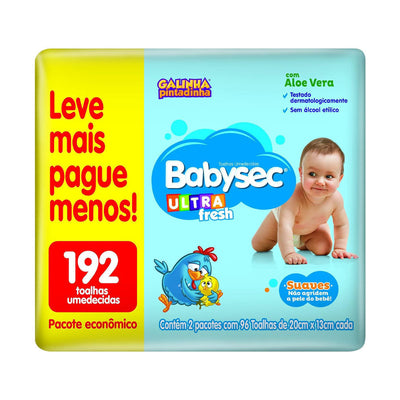 Lenço Umedecido  Pacote Economico 192 folhas - Babysec