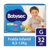 Fralda Babysec com 32 unidades Mega Ultrasec Galinha Pintadinha G