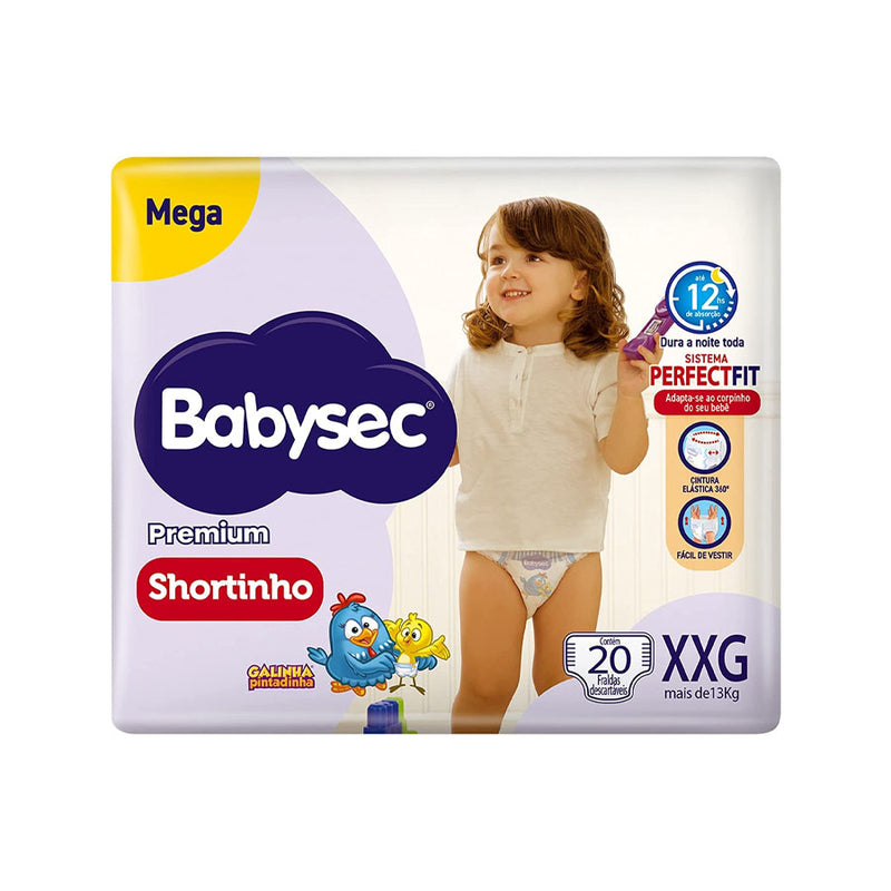 FRALDA BABYSEC GALINHA PINTADINHA PANTS MEGA XXG COM 20 FRALDAS