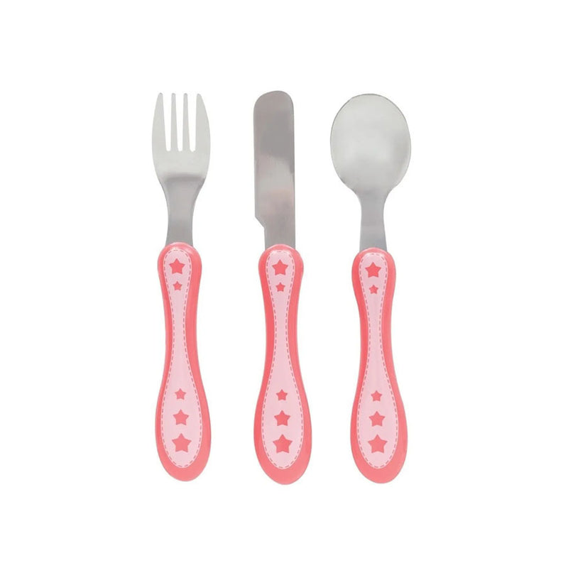 Jogo De Talheres Inox Buba 3 Peças - Rosa