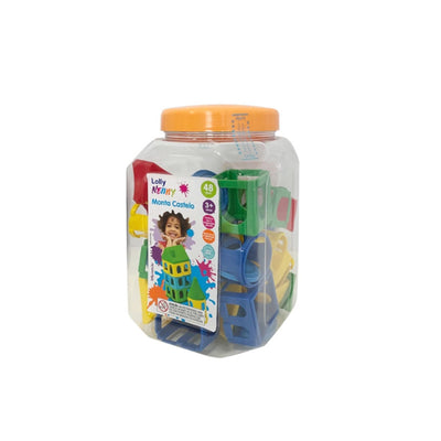 Blocos de Montar Infantil Para Criança + 3 Anos 48 Peças Lolly Nenny - Castelo