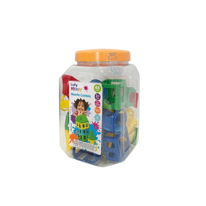 Blocos de Montar Infantil Para Criança + 3 Anos 48 Peças Lolly Nenny - Castelo
