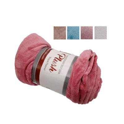 Manta De Microfibra Flannel Plush Casal 180 X 220 cm Lisa