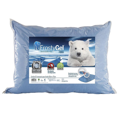 Travesseiro Frostygel 50x70 cm Azul - Fibrasca