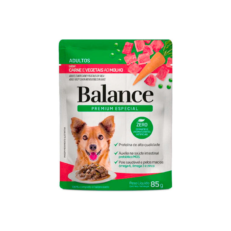 Sachê Balance para Cães aldultos Carne e Vegetais 85G