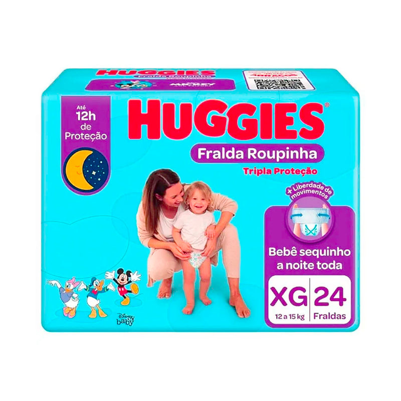 Fralda Huggies Roupinha Triplo Proteção Tamanho XG com 24 Unidades