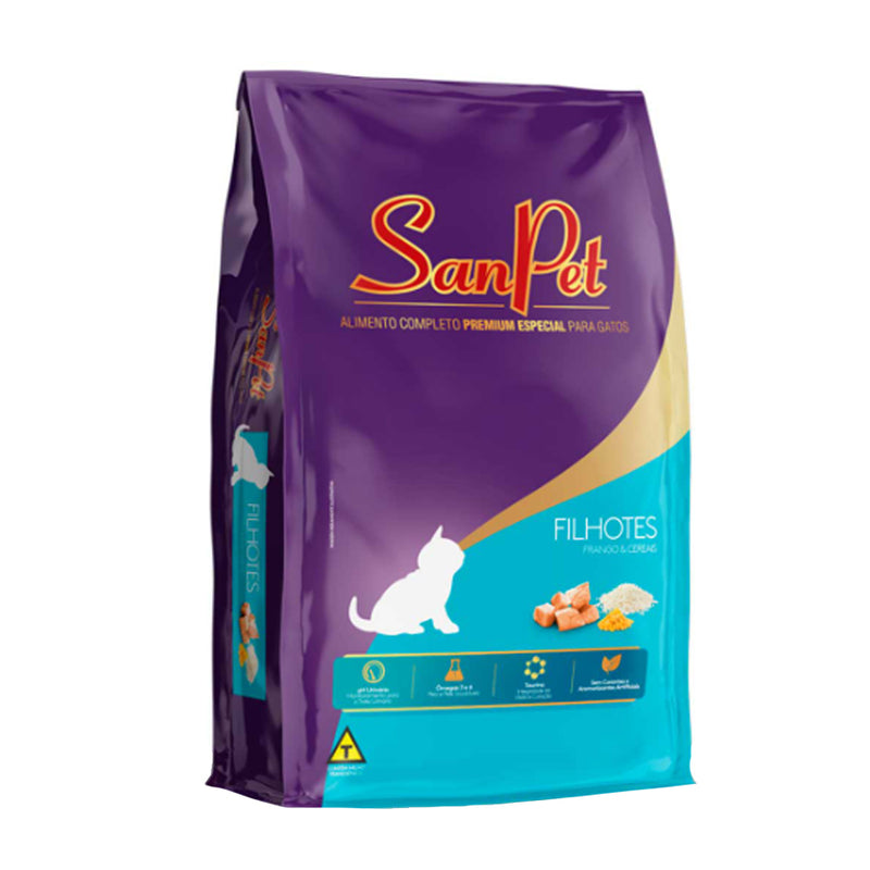 Ração San Pet Gato Filhote Frango e Cereais 1kg