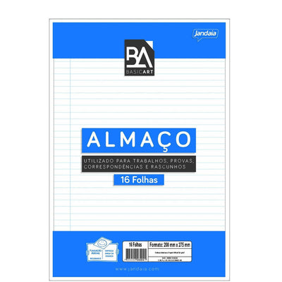 Papel Pautado - 200x275 - Almaço Básico - 16 Folhas - Jandaia