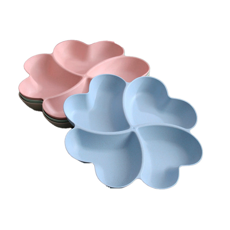 Comedouro Pet com 4 Divisórias Design Coração Cores Diversas  (28cm)