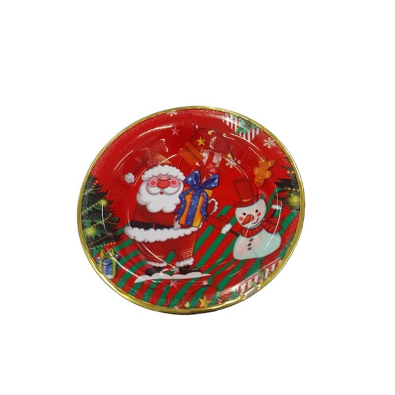 Natal com o Prato Natalino Redondo  23 CM  SNV-E56S